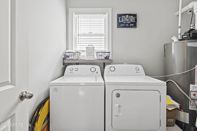 62 E 5th St, Howell, NJ 07731 - laundry room featuring gas water heater and separate washer and dryer