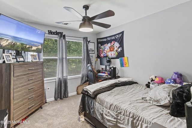62 E 5th St, Howell, NJ 07731 - bedroom with light colored carpet, ceiling fan, and baseboards
