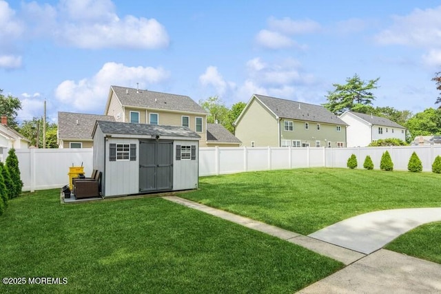 147 Joseph St, East Brunswick, NJ 08816 - fenced backyard featuring a storage unit and a residential view