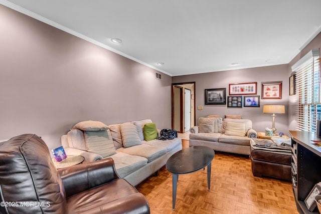 330 Green Grove Rd, Ocean Twp, NJ 07712 - living room featuring recessed lighting and crown molding