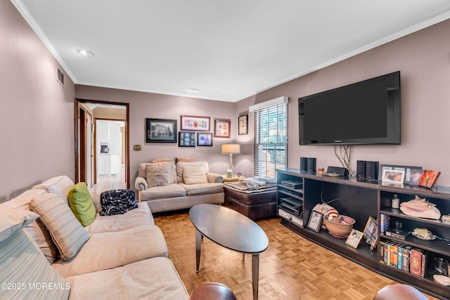 330 Green Grove Rd, Ocean Twp, NJ 07712 - living room with recessed lighting and ornamental molding