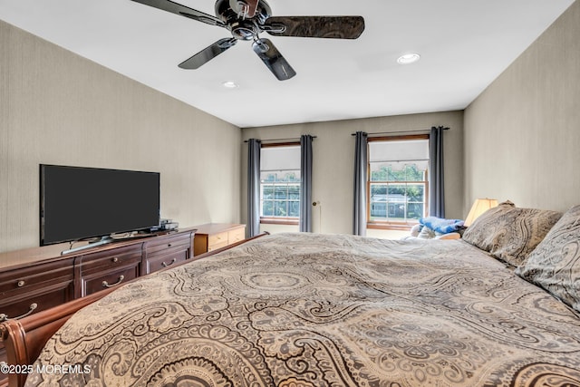 330 Green Grove Rd, Ocean Twp, NJ 07712 - bedroom featuring a ceiling fan and recessed lighting