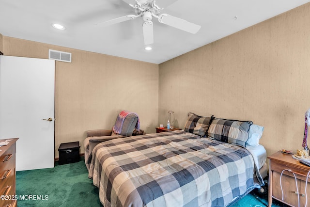 330 Green Grove Rd, Ocean Twp, NJ 07712 - bedroom featuring carpet flooring, a ceiling fan, and recessed lighting