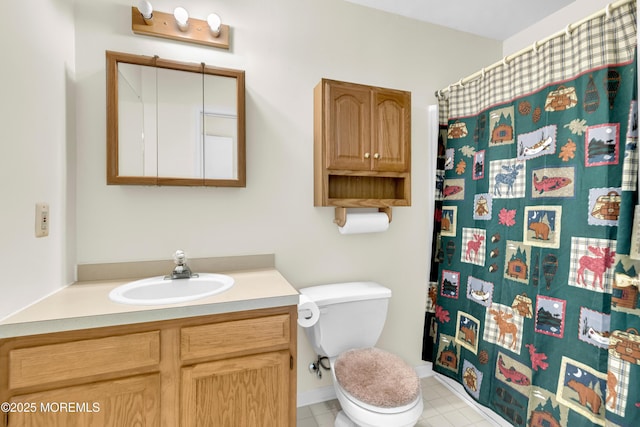 11 Adler Cir, Lumberton, NJ 08048 - full bathroom with vanity, toilet, a shower with shower curtain, and tile patterned floors