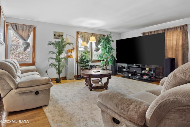 1020 Raritan Ave, Highland Park, NJ 08904 - living room with wood finished floors and baseboards