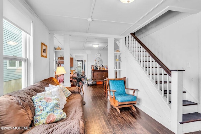 110 2nd Ave, Seaside Park, NJ 08752 - living area with stairway and hardwood / wood-style flooring