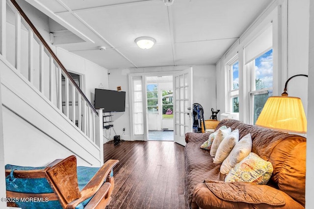110 2nd Ave, Seaside Park, NJ 08752 - living area with hardwood / wood-style flooring and stairway