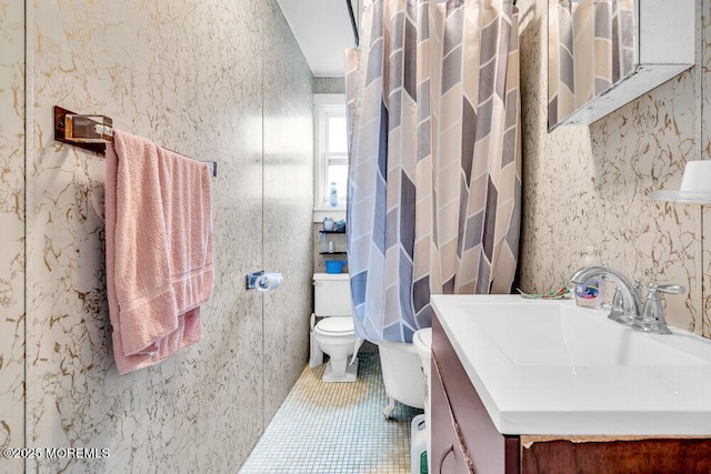 110 2nd Ave, Seaside Park, NJ 08752 - bathroom featuring toilet, tile patterned floors, and vanity