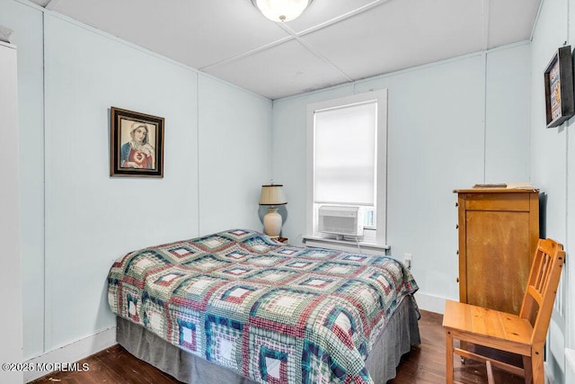 110 2nd Ave, Seaside Park, NJ 08752 - bedroom with cooling unit and dark wood-type flooring
