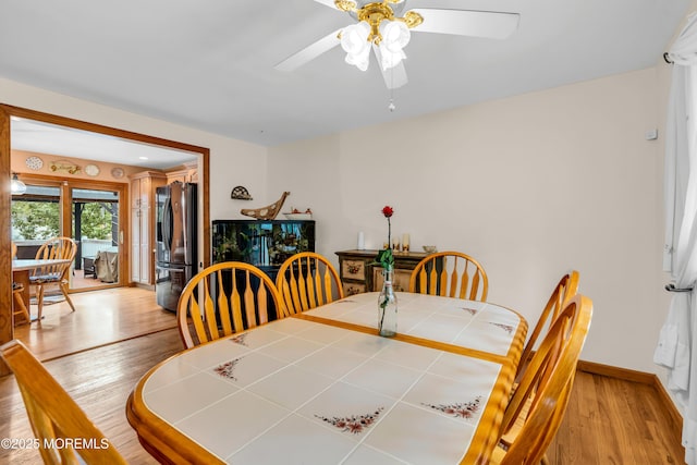 50 Darien Rd, Howell, NJ 07731 - dining space with light wood-style flooring, ceiling fan, and baseboards