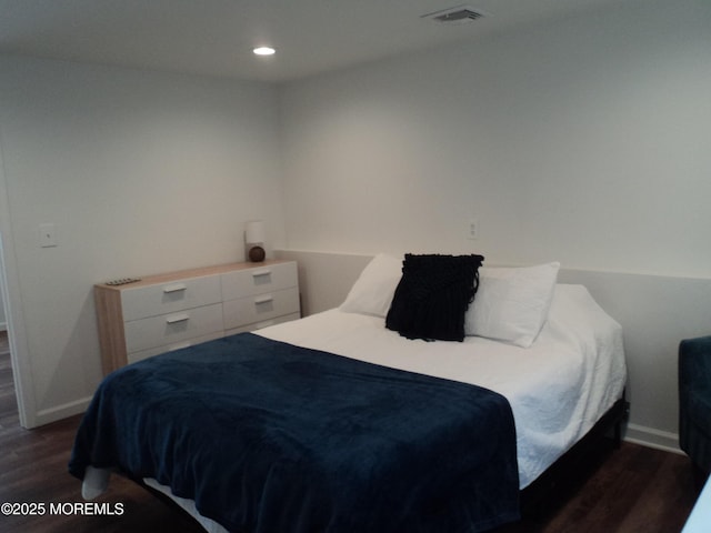 127 Hulick St, Long Branch, NJ 07740 - bedroom featuring dark wood-style flooring, baseboards, and recessed lighting