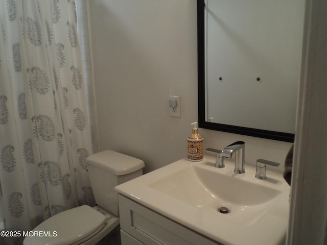 127 Hulick St, Long Branch, NJ 07740 - bathroom featuring toilet, vanity, and a shower with shower curtain