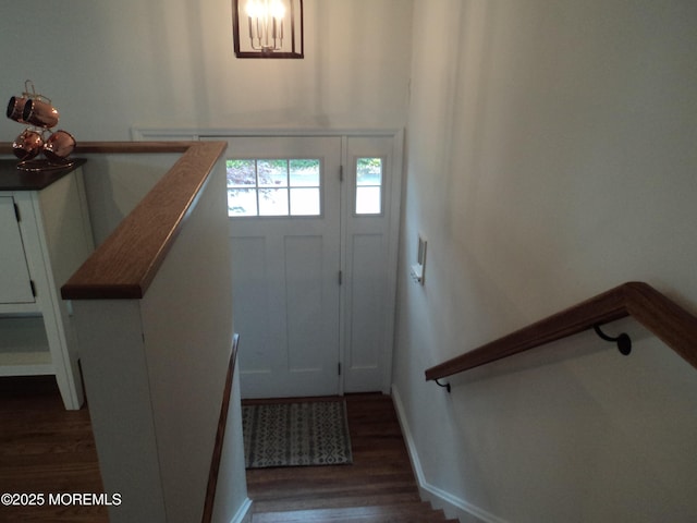 127 Hulick St, Long Branch, NJ 07740 - entryway with dark wood-style floors and baseboards