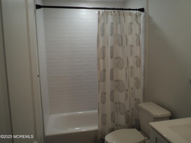127 Hulick St, Long Branch, NJ 07740 - bathroom with toilet, vanity, and shower / bath combo with shower curtain