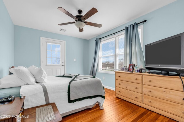 1204 River Rd, Belmar, NJ 07719 - bedroom featuring wood-type flooring, baseboards, and ceiling fan