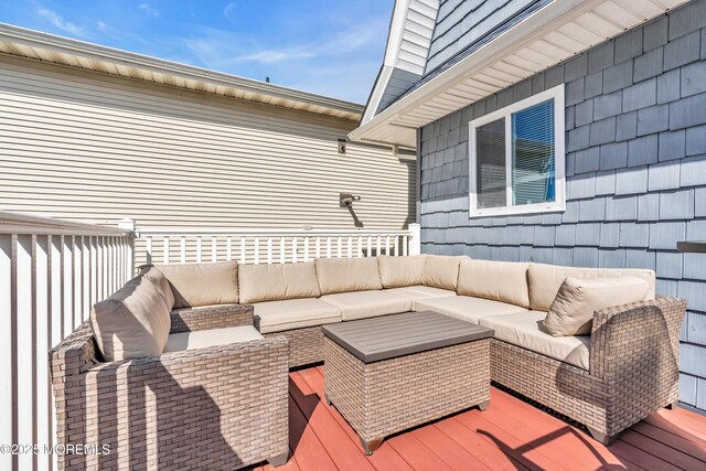 1204 River Rd, Belmar, NJ 07719 - wooden terrace with outdoor lounge area