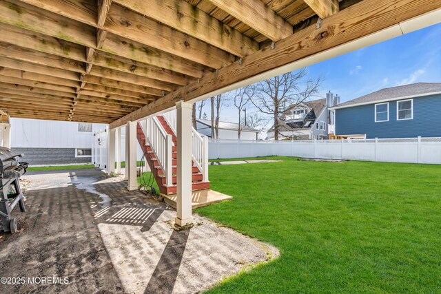 1204 River Rd, Belmar, NJ 07719 - view of yard with a patio area and stairway
