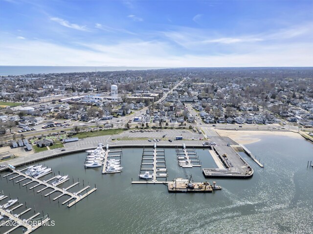 1204 River Rd, Belmar, NJ 07719 - drone / aerial view of a marina and a large body of water