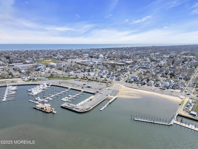 1204 River Rd, Belmar, NJ 07719 - aerial view of property and surrounding area featuring numerous boat docks and a large body of water