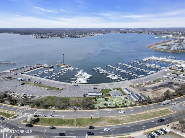 1204 River Rd, Belmar, NJ 07719 - drone / aerial view of a marina and a nearby body of water