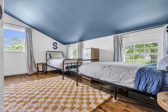 17 Maplewood Dr, Middletown, NJ 07748 - bedroom featuring lofted ceiling, wood finished floors, and baseboards