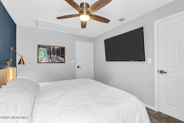 908 Green Grove Rd, Ocean Twp, NJ 07712 - carpeted bedroom with attic access and ceiling fan