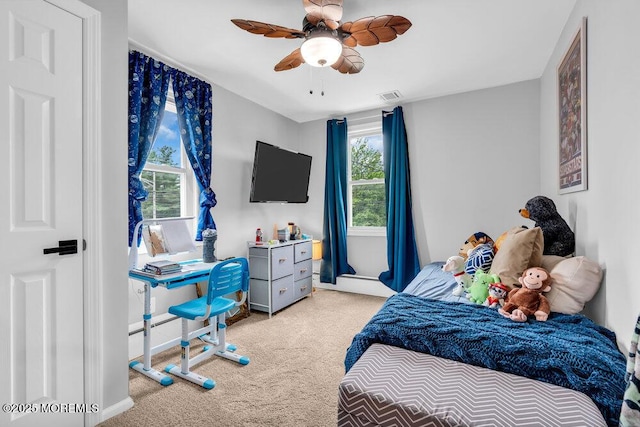 908 Green Grove Rd, Ocean Twp, NJ 07712 - bedroom featuring light carpet, a ceiling fan, and baseboards
