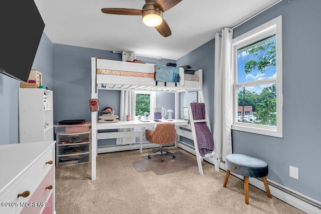 908 Green Grove Rd, Ocean Twp, NJ 07712 - bedroom featuring carpet flooring, an office area, and ceiling fan