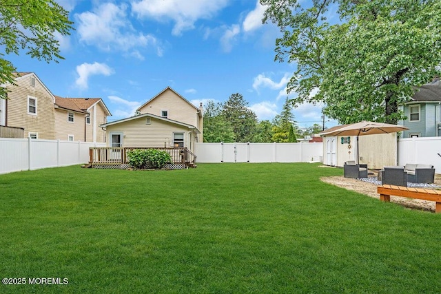 908 Green Grove Rd, Ocean Twp, NJ 07712 - view of yard featuring a wooden deck