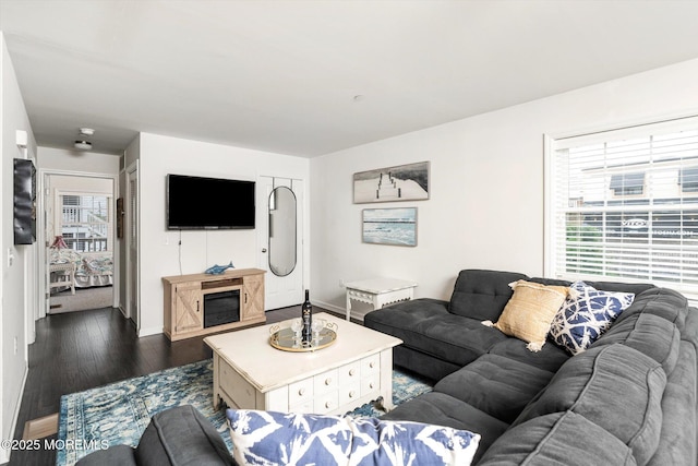 2033 Rte 35 Unit 3, Seaside Heights, NJ 08751 - living room featuring dark wood-type flooring and baseboards