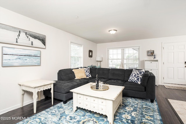 2033 Rte 35 Unit 3, Seaside Heights, NJ 08751 - living room with dark wood-type flooring and baseboards