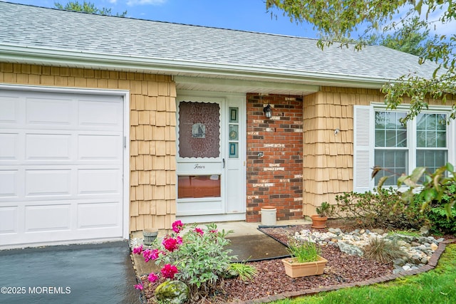 4 Olympus Way, Brick, NJ 08724 - doorway to property with roof with shingles and brick siding