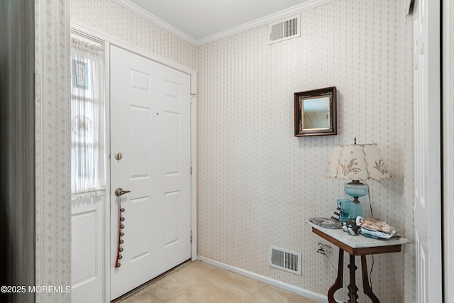 4 Olympus Way, Brick, NJ 08724 - entrance foyer featuring light colored carpet, ornamental molding, and baseboards