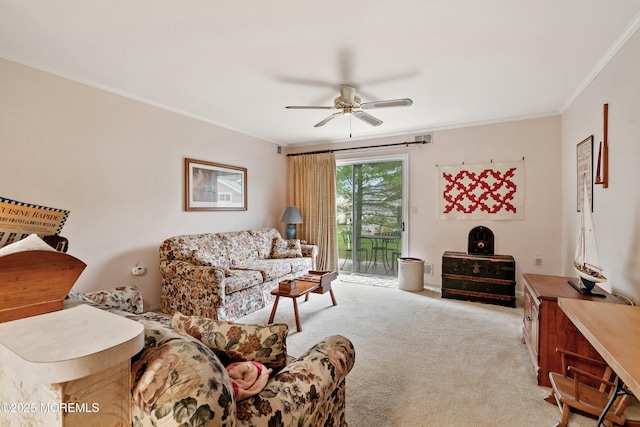 4 Olympus Way, Brick, NJ 08724 - living room with carpet, ceiling fan, and ornamental molding