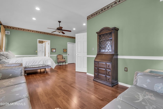 46 Pancoast Rd, Waretown, NJ 08758 - bedroom featuring wood finished floors, recessed lighting, lofted ceiling, and baseboards