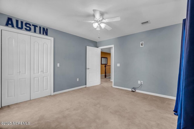 85 Main Bayway, Toms River, NJ 08753 - unfurnished bedroom with carpet, baseboards, a closet, and a ceiling fan