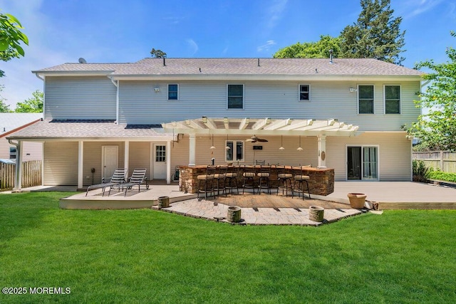 85 Main Bayway, Toms River, NJ 08753 - rear view of property featuring a pergola, a patio area, and ceiling fan