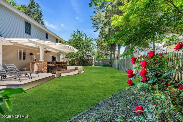 85 Main Bayway, Toms River, NJ 08753 - view of yard featuring a wooden deck and a pergola