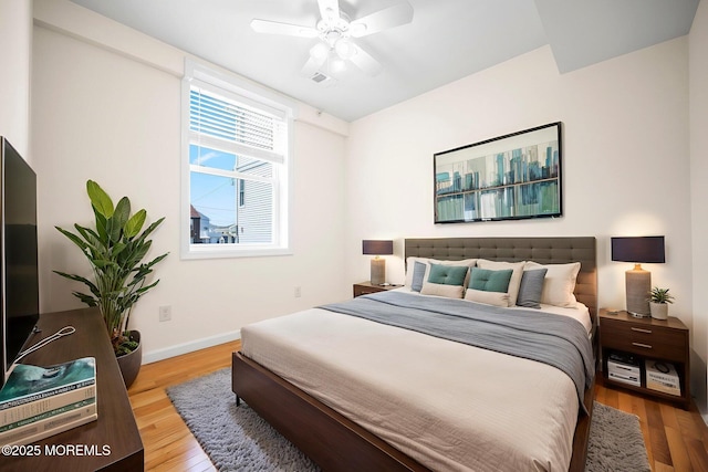 803 Ocean Ave Unit 7, Bradley Beach, NJ 07720 - bedroom with wood finished floors, baseboards, and a ceiling fan