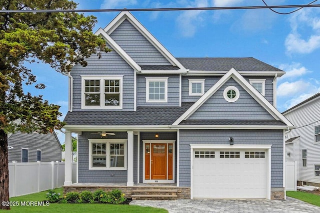 909 Leighton Ave, Point Pleasant, NJ 08742 - view of front of property with a porch, decorative driveway, and a shingled roof