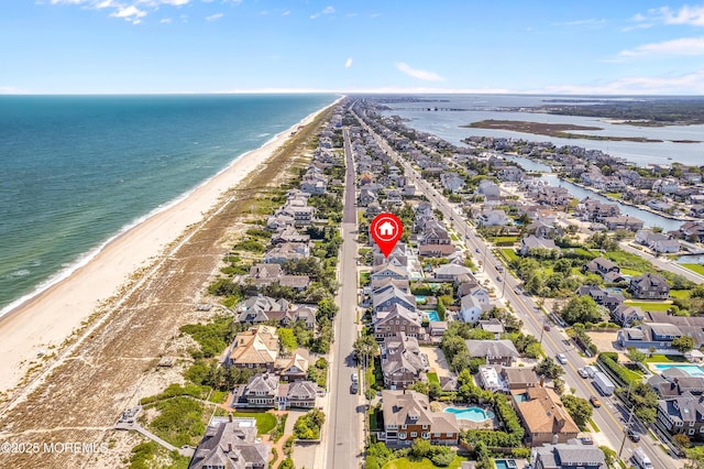 842 E Ave, Bay Head, NJ 08742 - aerial perspective of suburban area with expansive beach