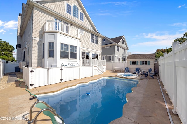 842 E Ave, Bay Head, NJ 08742 - view of swimming pool featuring a fenced backyard, an outbuilding, and a patio area