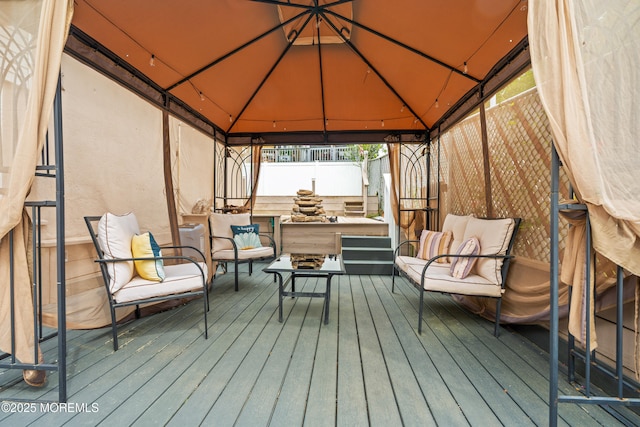 175 W Shore Ave, Bogota, NJ 07603 - wooden deck featuring a gazebo and an outdoor living space