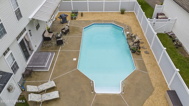 10 Butternut Ln, Bayville, NJ 08721 - view of pool with a fenced backyard, a grill, and a patio