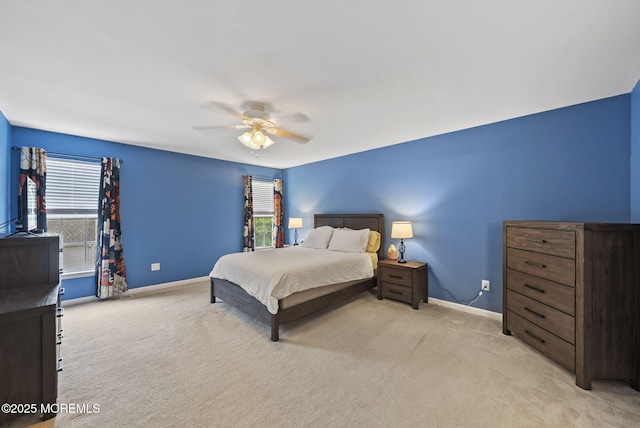 10 Butternut Ln, Bayville, NJ 08721 - bedroom featuring light colored carpet, baseboards, and ceiling fan