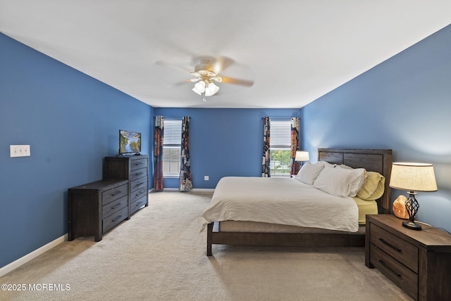 10 Butternut Ln, Bayville, NJ 08721 - bedroom featuring light carpet, baseboards, and a ceiling fan
