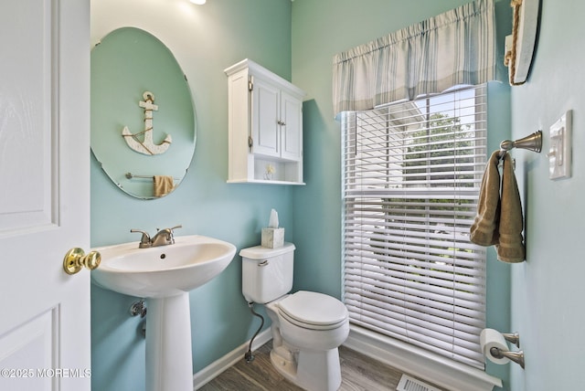 10 Butternut Ln, Bayville, NJ 08721 - half bathroom with toilet, wood finished floors, and baseboards