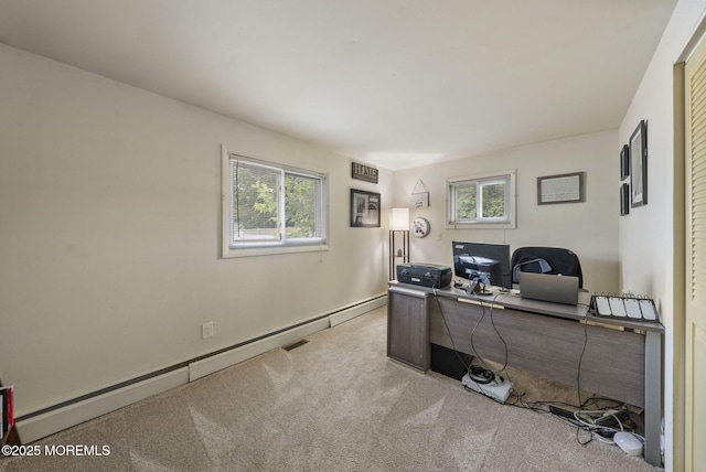 69 Helen Ave, Freehold, NJ 07728 - office with carpet, a baseboard radiator, and baseboards