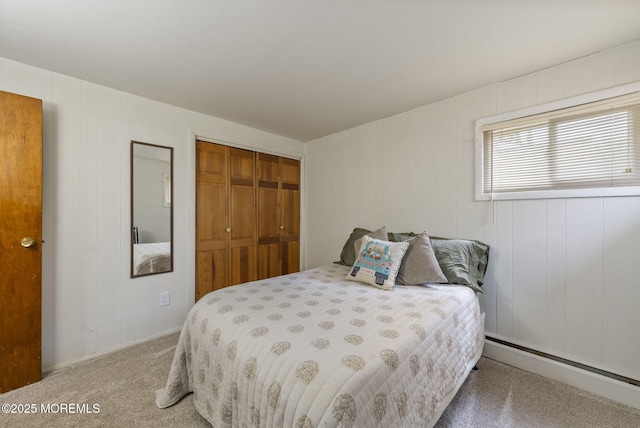 69 Helen Ave, Freehold, NJ 07728 - carpeted bedroom featuring a baseboard radiator and a closet