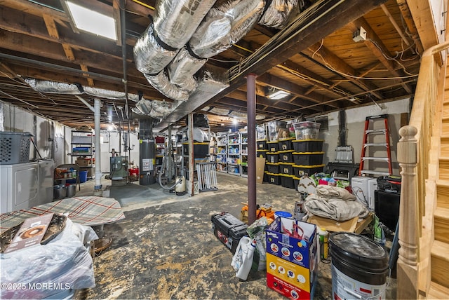 69 Helen Ave, Freehold, NJ 07728 - unfinished below grade area with independent washer and dryer and water heater